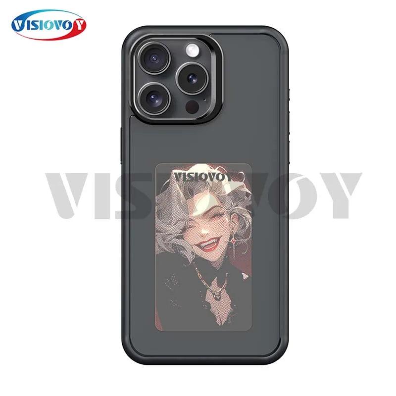 Newtech NFC Function Phone Case for Iphone 16 Pro Max 15 14 13 DIY Case E Ink Screen Phone Cover Cartoon Girl Funda Battery Free